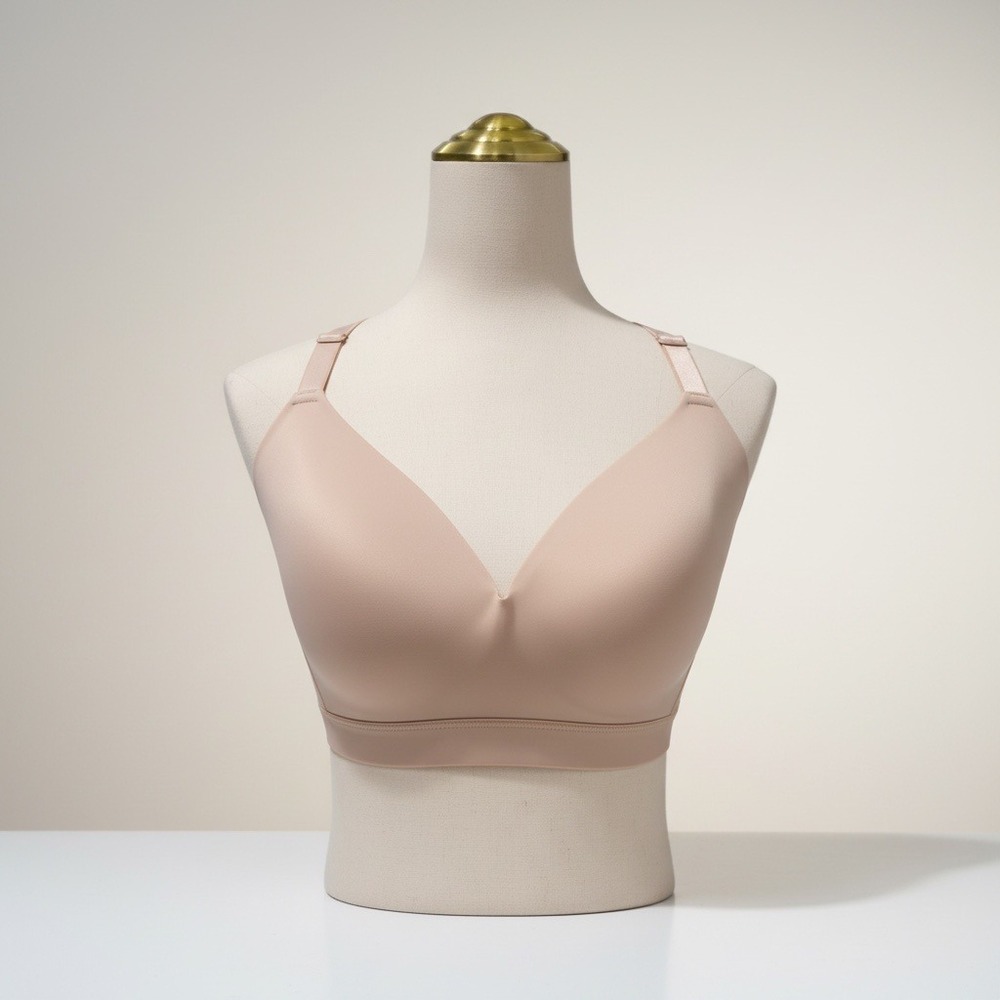 Soma Enbliss Luxe Wireless Lace J-Hook Bra 36DD Nude Beige Convertible Racerback